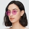 Alpharetta Purple Polygon Metal Sunglasses