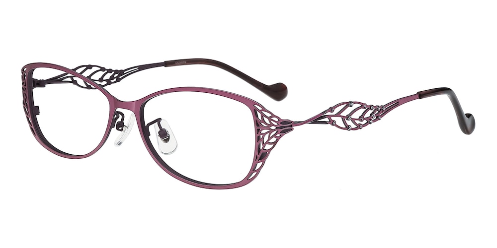 Gina Purple Oval Metal Eyeglasses