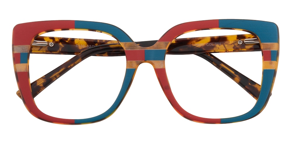 Maximilian Blue/Red/Tortoise/Multicolor Cat Eye TR90 Eyeglasses