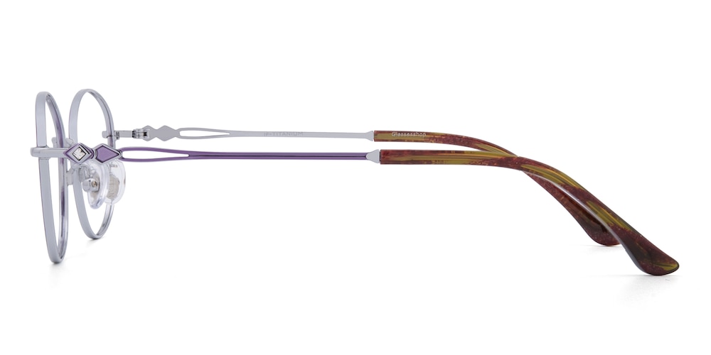 Drusilla Purple/Silver Oval Titanium Eyeglasses