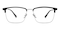 Humphr Black/Silver Rectangle Titanium Eyeglasses