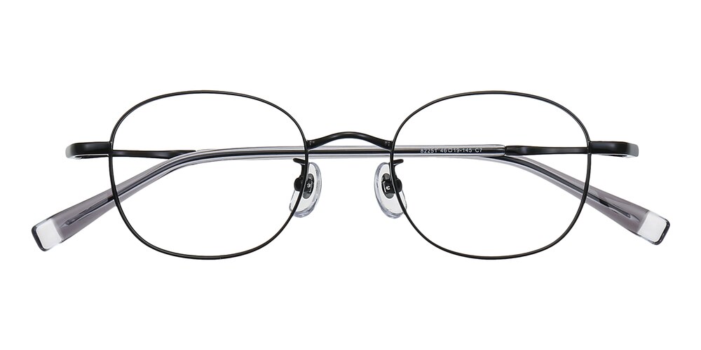 Kristol Black Oval Titanium Eyeglasses