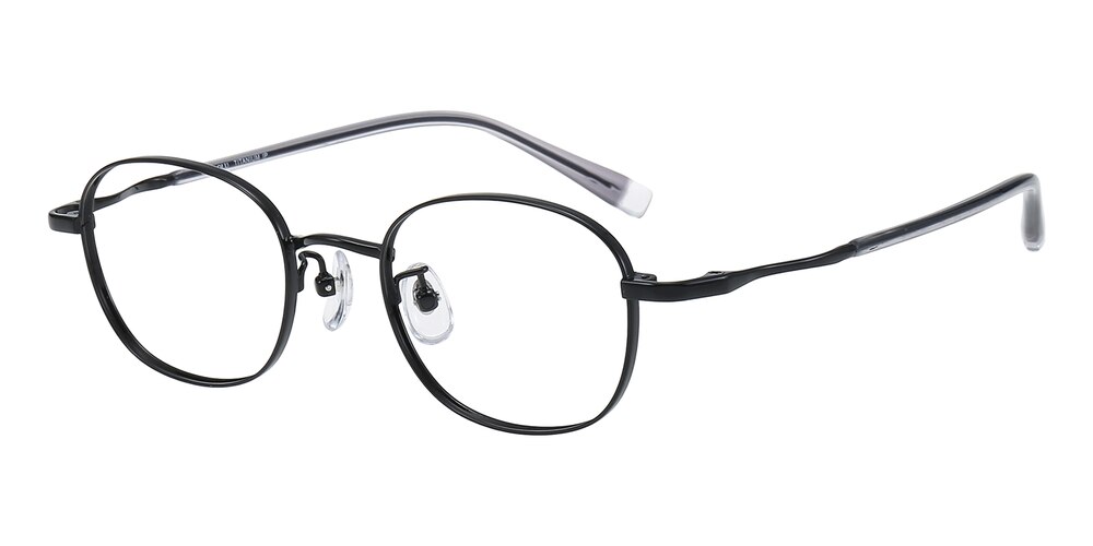 Kristol Black Oval Titanium Eyeglasses