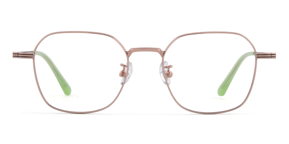 GrandRapids Rose Gold/Green Polygon Titanium Eyeglasses