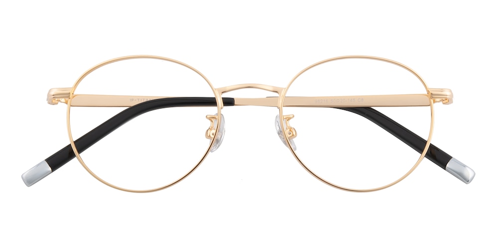 Halifax Golden Round Titanium Eyeglasses