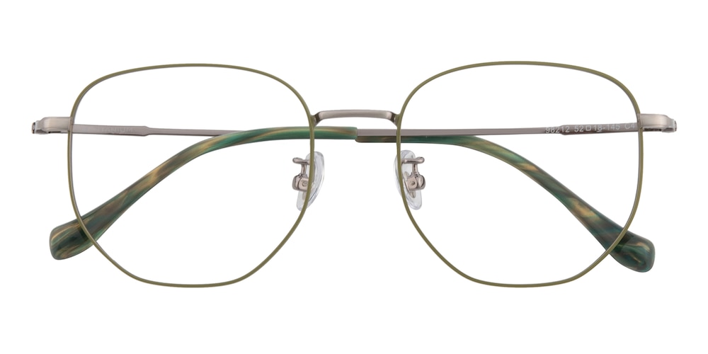 Gresham Green/Gunmetal Polygon Titanium Eyeglasses