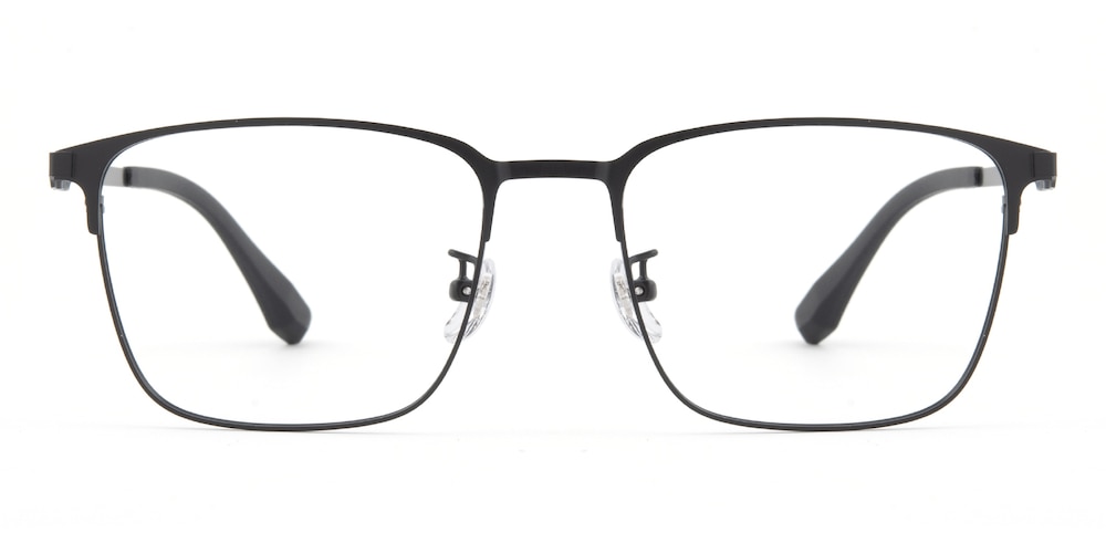 Brandon Black Rectangle Titanium Eyeglasses