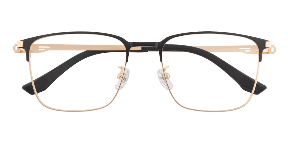 Brandon Black/Golden Rectangle Titanium Eyeglasses