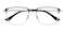 Brandon Black/Silver Rectangle Titanium Eyeglasses