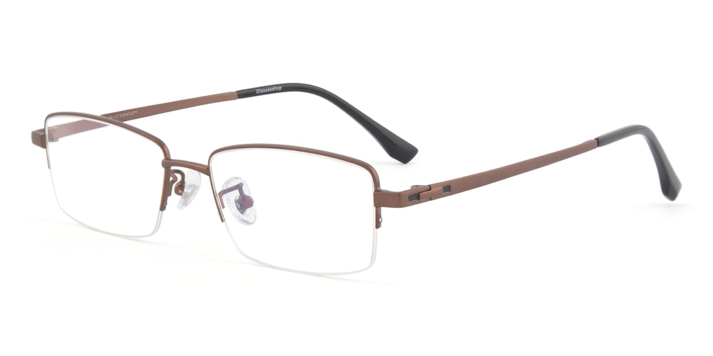 Barry Brown Rectangle Titanium Eyeglasses