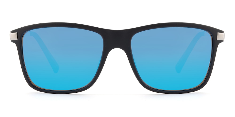 Addison Black/Silver Rectangle TR90 Sunglasses