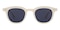 Belinda White Round Plastic Sunglasses