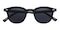 Belinda Black Round Plastic Sunglasses