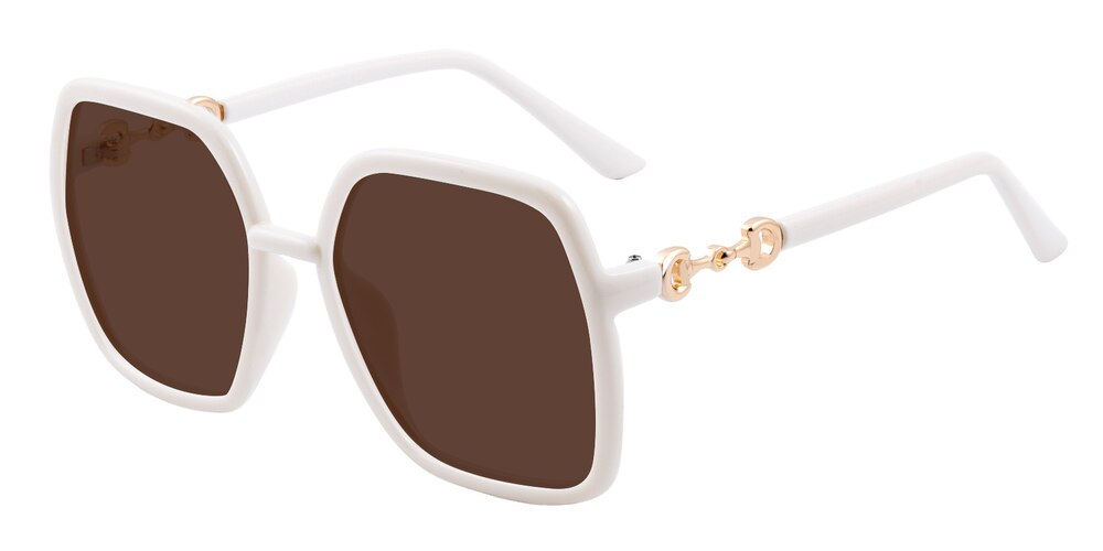 Meroy White Square TR90 Sunglasses