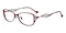 Gina Red Oval Metal Eyeglasses