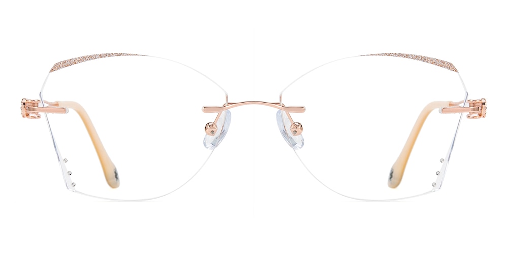 Amy Rose Gold Cat Eye Metal Eyeglasses