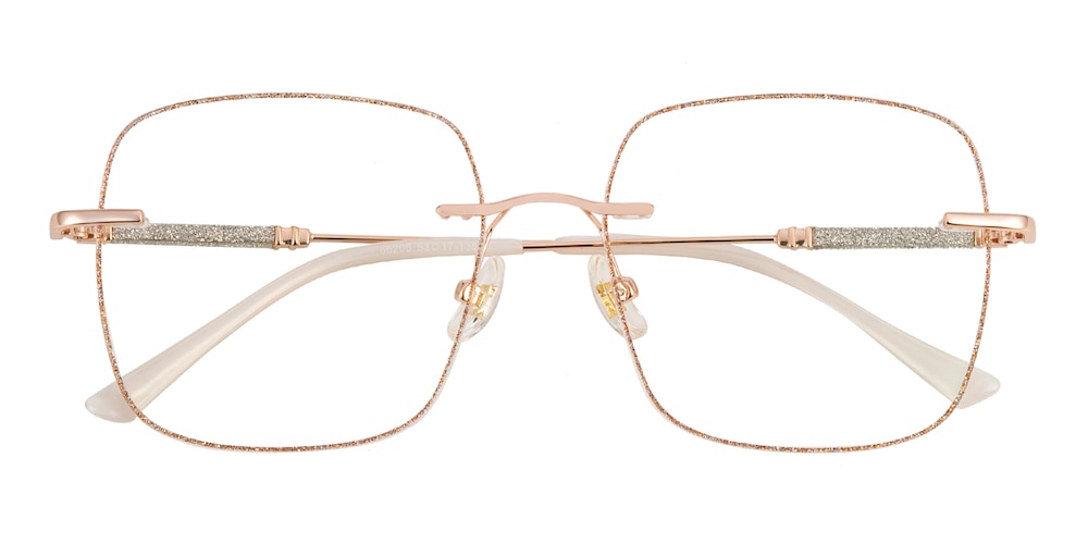 Elizabeth Rose Gold Square Metal Eyeglasses