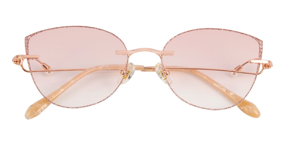Hulda Rose Gold Cat Eye Metal Eyeglasses