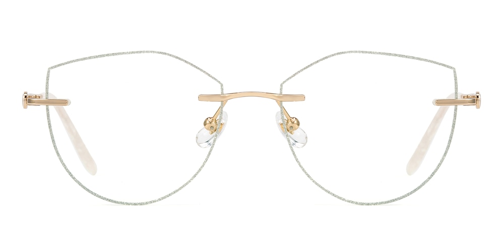 Kimberley Golden Cat Eye Titanium Eyeglasses