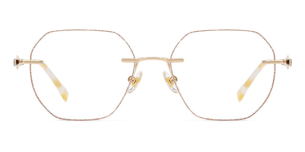 Rosalind Golden Polygon Titanium Eyeglasses