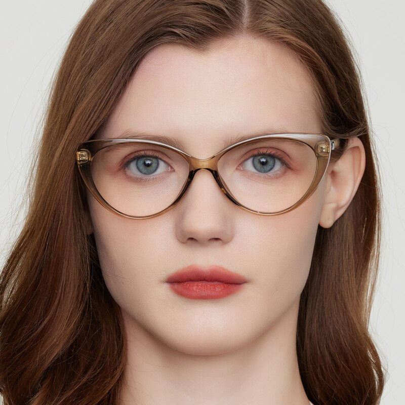 Hermosa Cat Eye Golden Green Eyeglasses