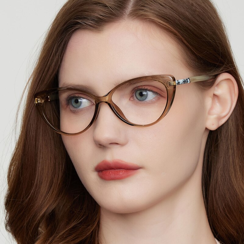 Hermosa Cat Eye Golden Green Eyeglasses