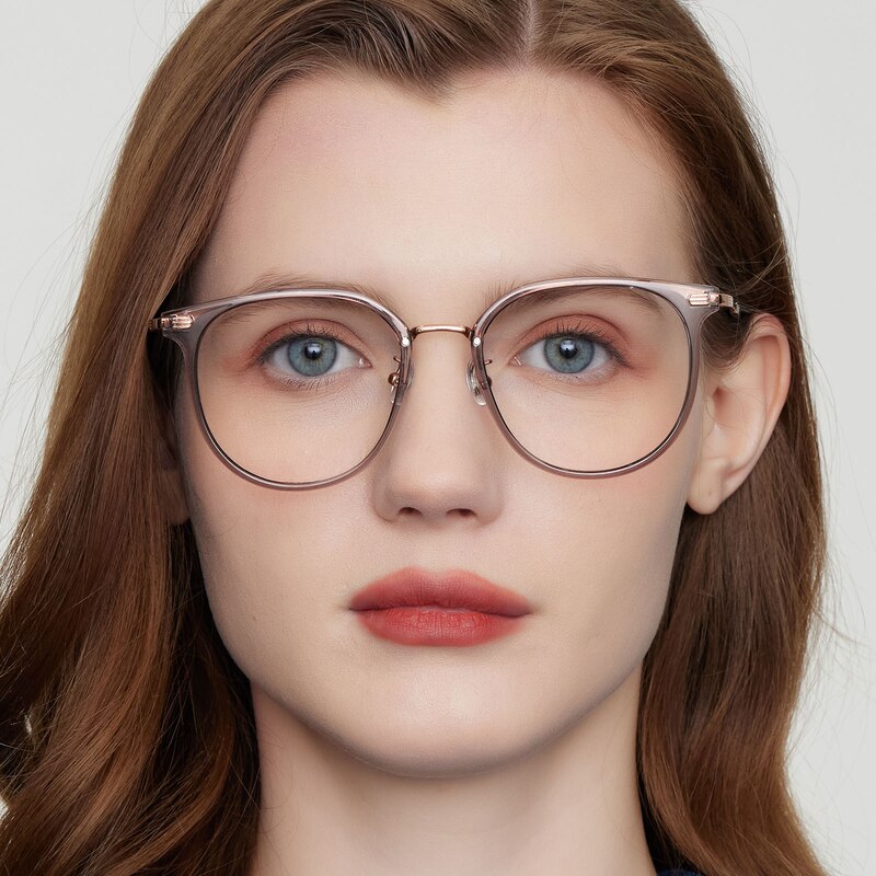 Kalamazoo Round Gray/Rose Gold Eyeglasses