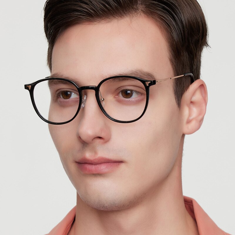 DesMoines Round Black Eyeglasses