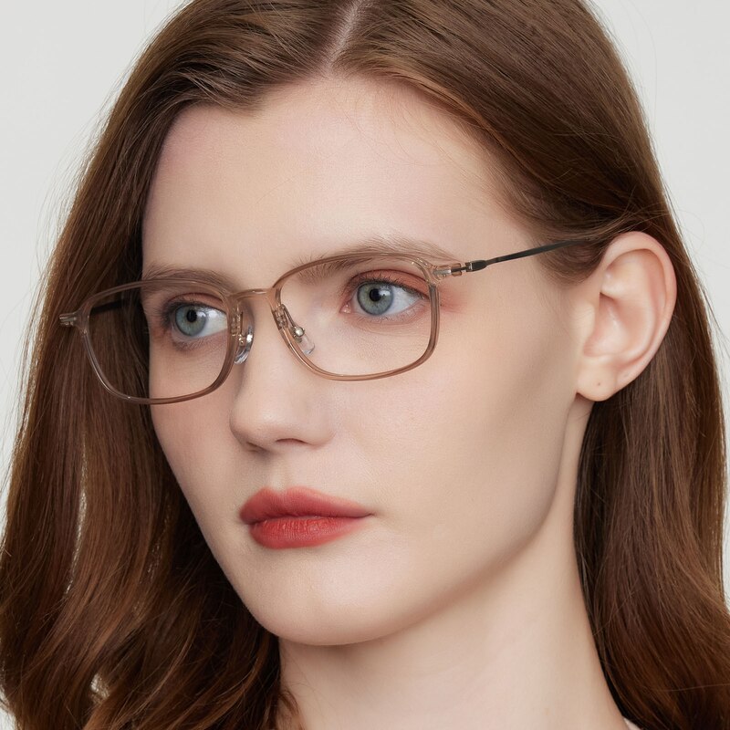 Hearst Rectangle Champagne Eyeglasses