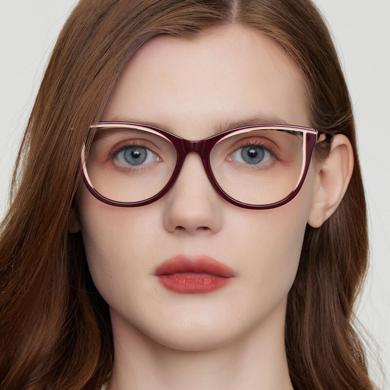 Dora Cat Eye - Burgundy Eyeglasses