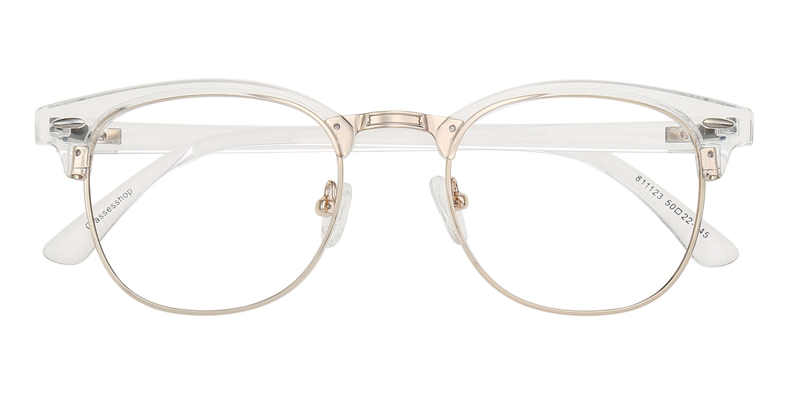 Oval,Browline Eyeglasses, Full Frame Crystal/Golden TR90,Metal - FP2522