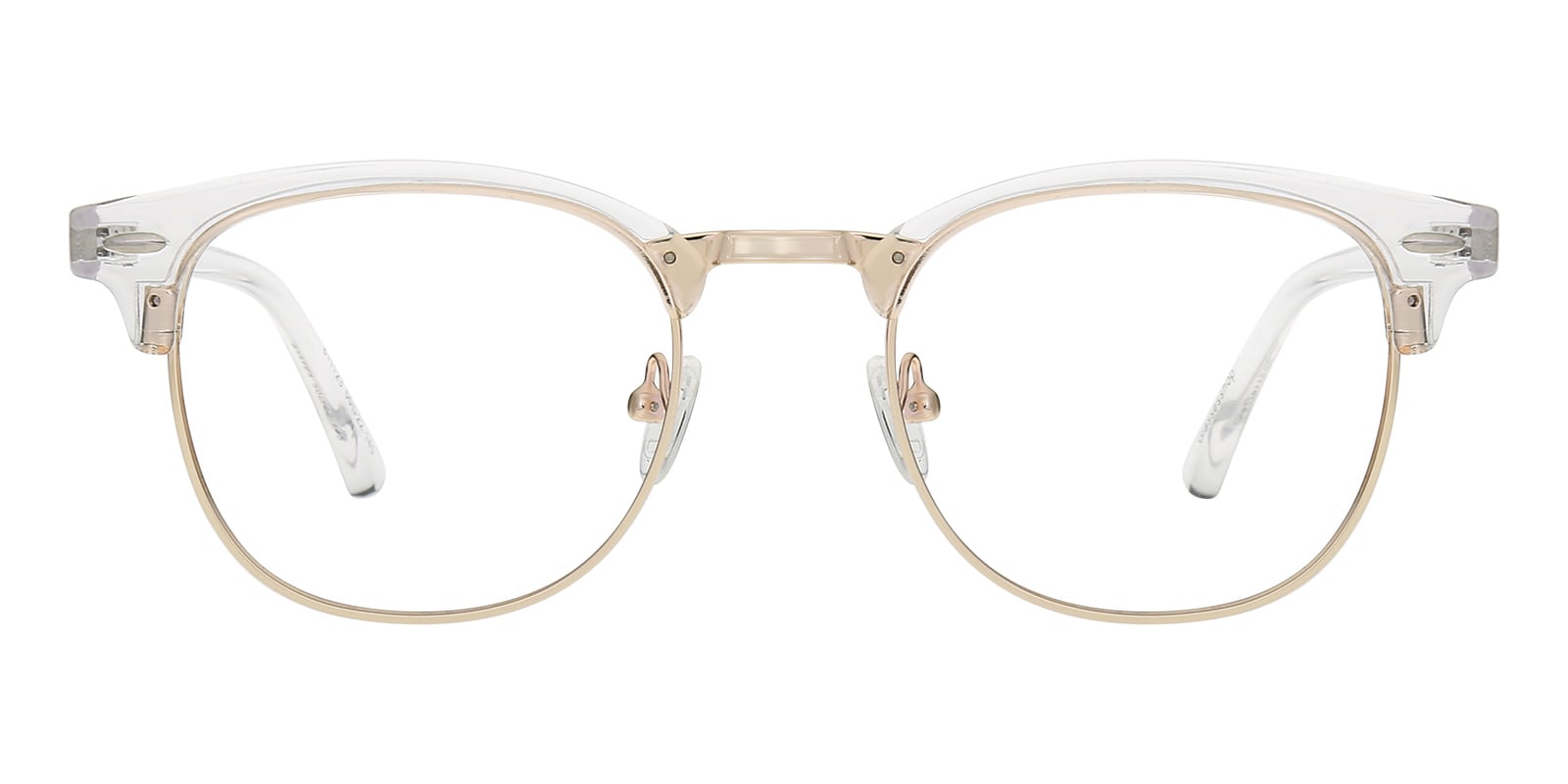 Pasadena Browline,Classic Wayframe Clear/Golden Eyeglasses
