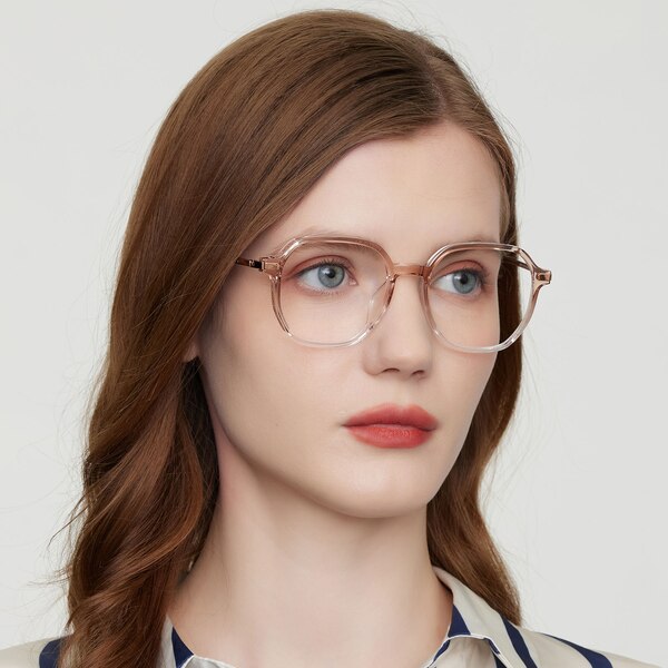 Harriet Polygon Champagne Eyeglasses