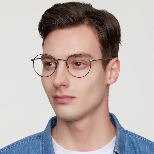 Myron Round - Brown Eyeglasses