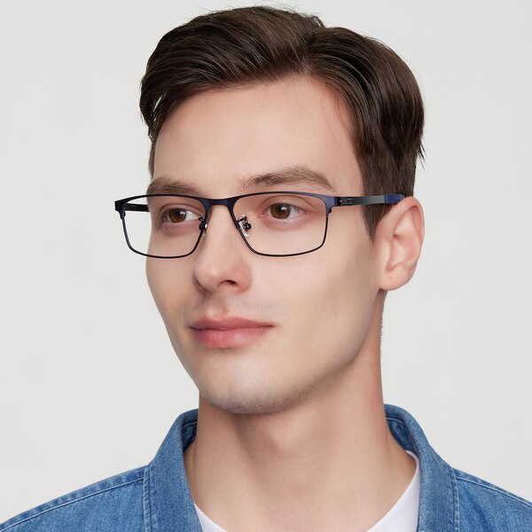 Stuart Rectangle Blue Eyeglasses