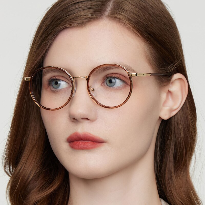 KeyWest Round Brown Eyeglasses