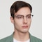 Rupert Black/Silver Rectangle Titanium Eyeglasses