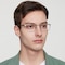 Aurelio Gunmetal Rectangle Titanium Eyeglasses