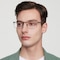 Aurelio Brown Rectangle Titanium Eyeglasses
