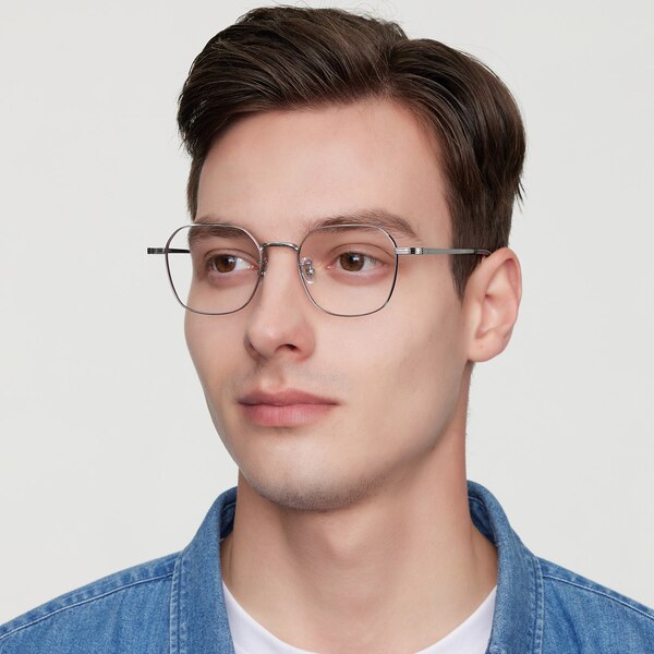 GrandRapids Polygon - Silver Eyeglasses