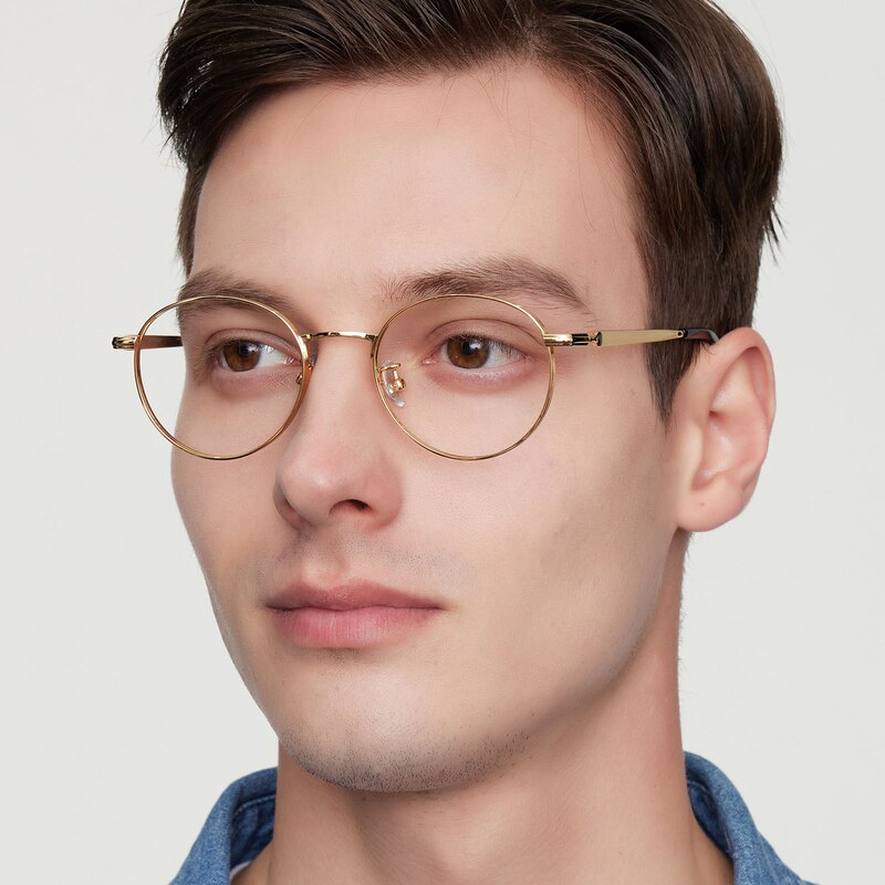 Halifax Round Golden Eyeglasses