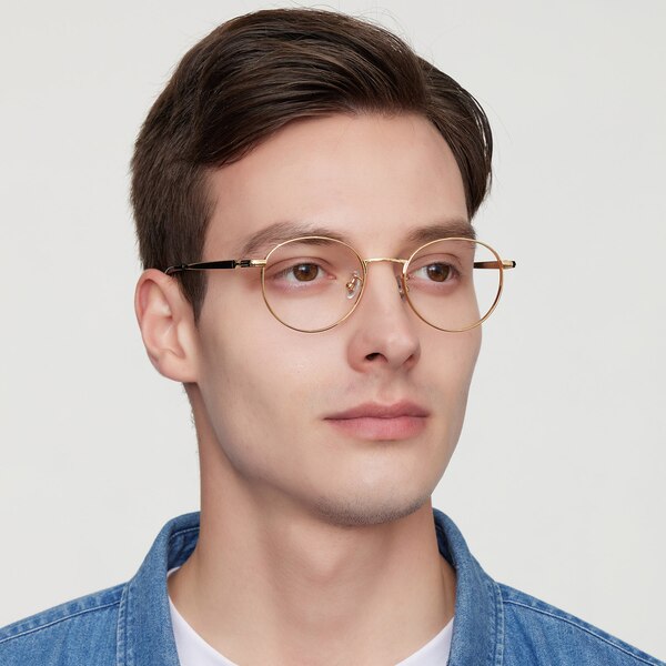 Halifax Round Golden Eyeglasses