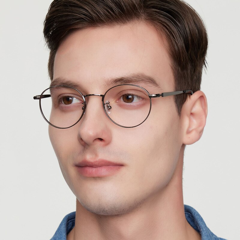 Halifax Round Gunmetal Eyeglasses