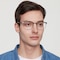 Brandon Black/Silver Rectangle Titanium Eyeglasses