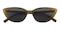 Marsh Amber Green Cat Eye Plastic Sunglasses