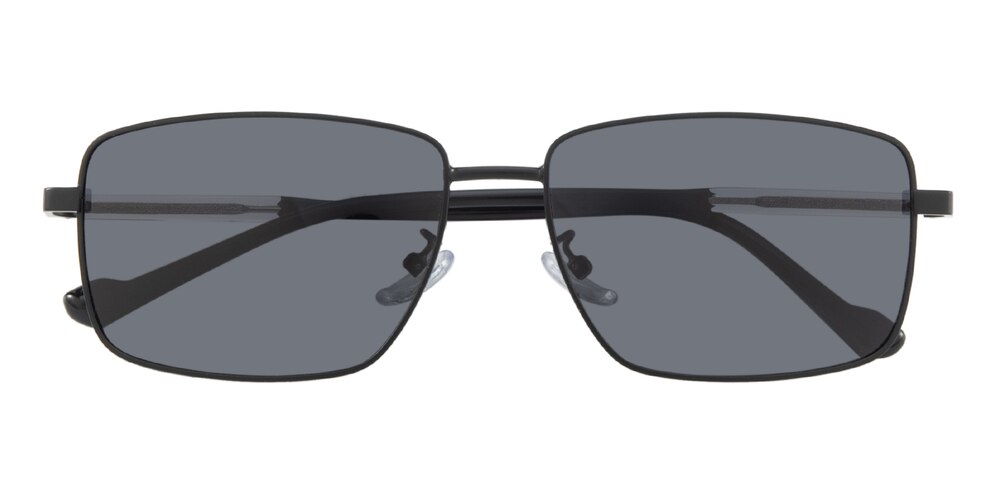 Drew Black Rectangle Metal Sunglasses