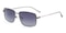 Drew Gunmetal Rectangle Metal Sunglasses