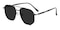 Carson Black Aviator Metal Sunglasses