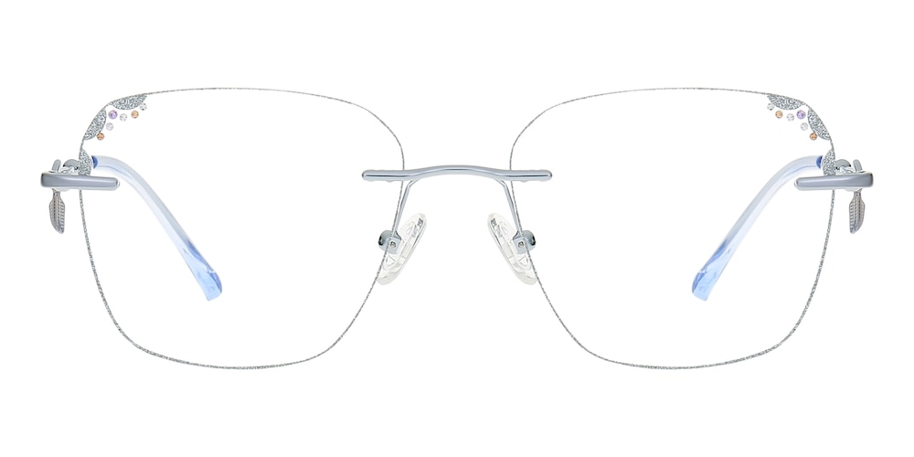 Carnegiea Silver Rectangle Metal Eyeglasses