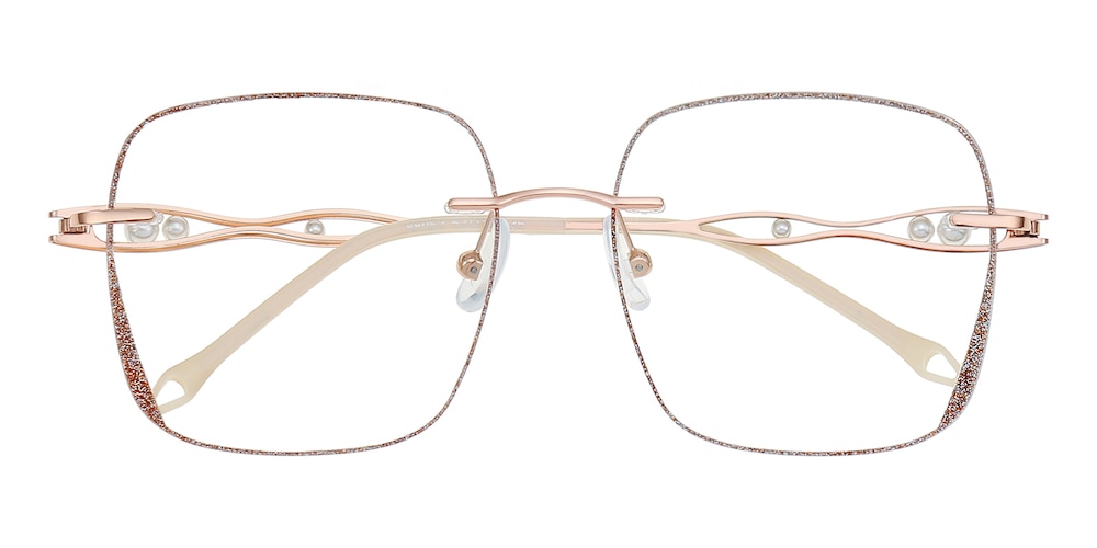 Alissa Rose Gold Square Metal Eyeglasses